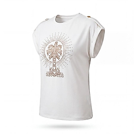 Modal Kumaş Taş İşlemeli Kadın Tshirt