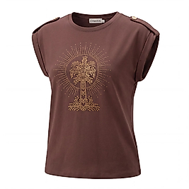Modal Kumaş Taş İşlemeli Kadın Tshirt